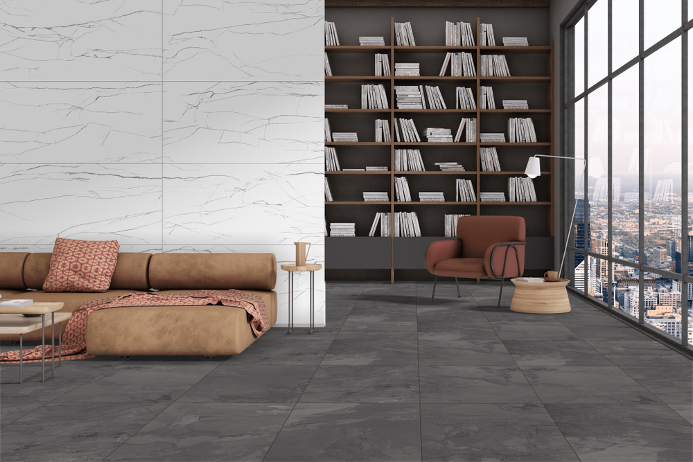 Керамогранит RC 5067 60x60 см 1.44 м² карвинг матовый цвет графит
