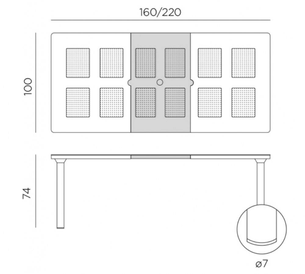 Стол пластиковый раздвижной Libeccio