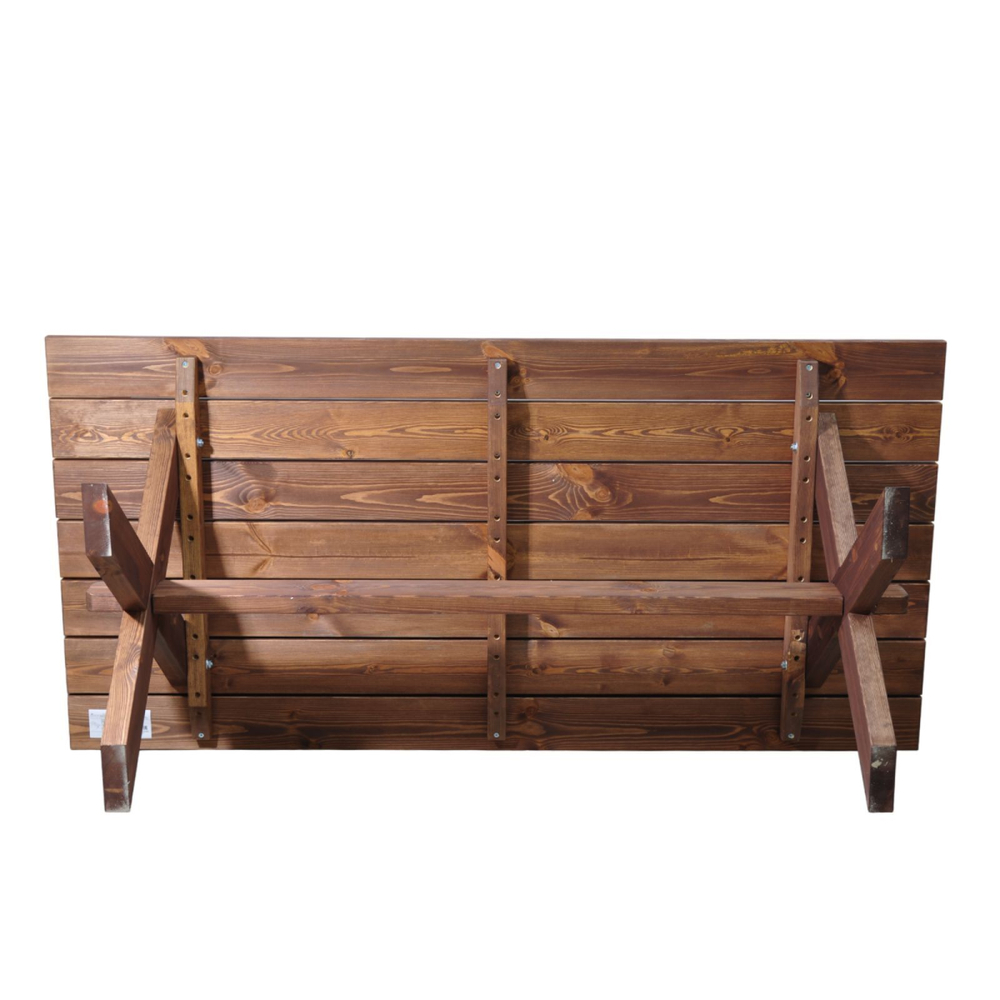 Деревянный стол садовый из массива сосны, венге