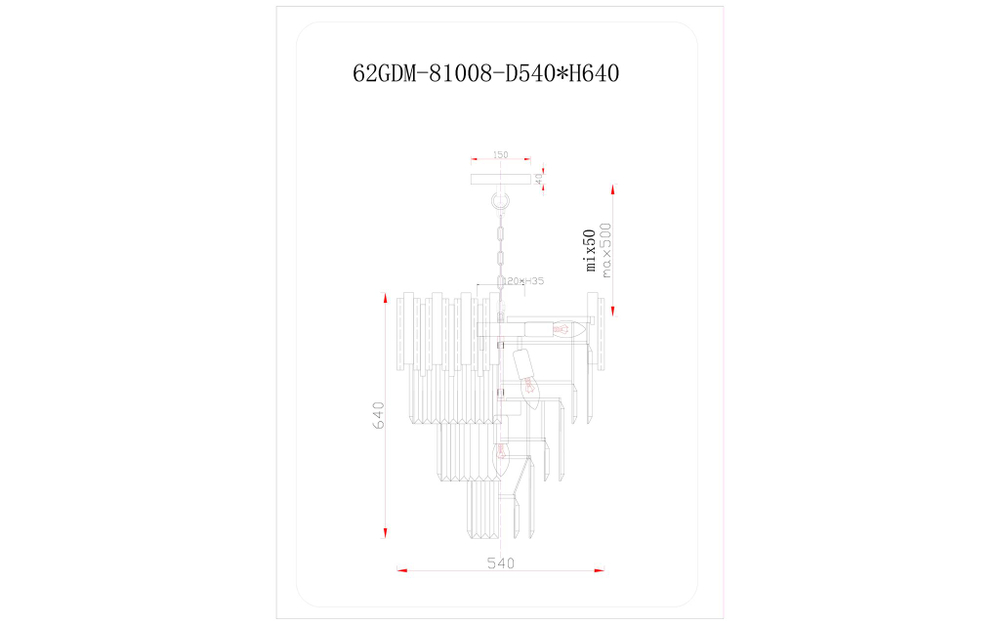 62GDM-81008-540 Люстра Vittoria S d54см h65см