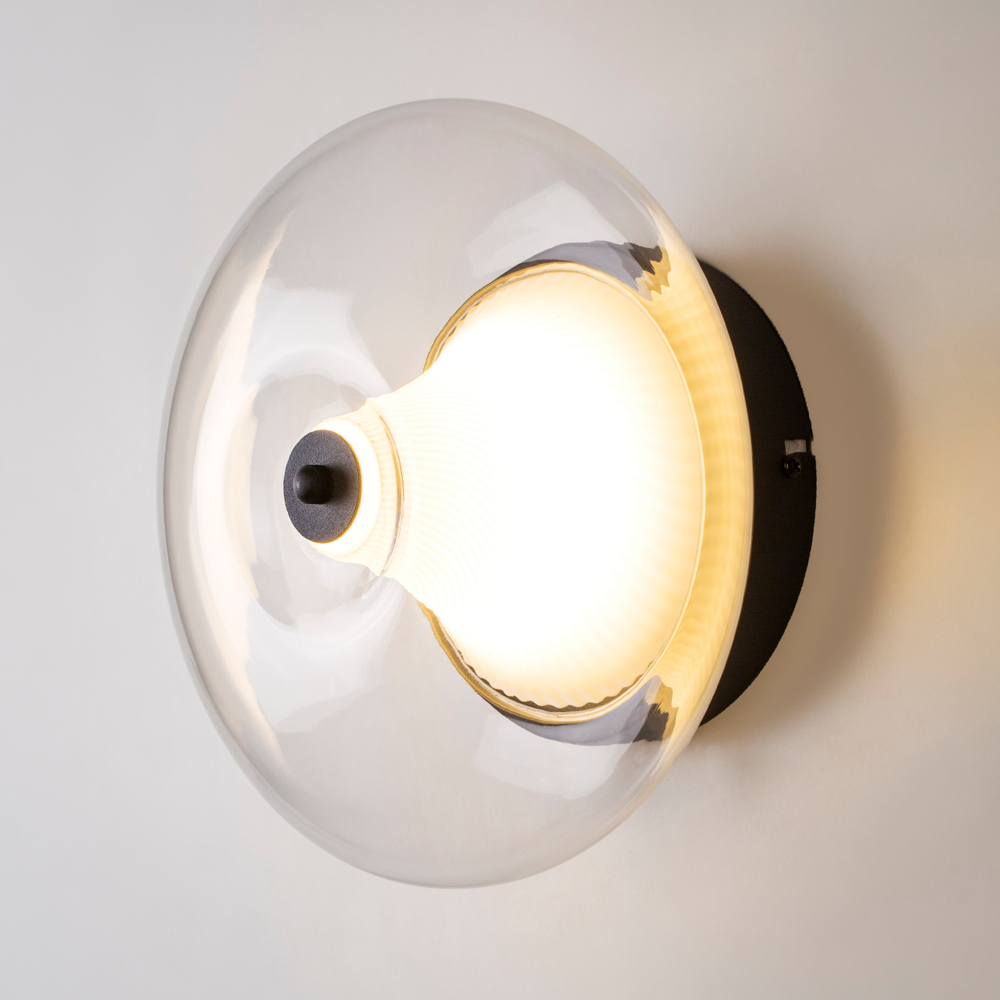 612017 Люстра PALERMO 8W LED 350LM G ЧЕРНЫЙ/ПРОЗРАЧНЫЙ 3000K