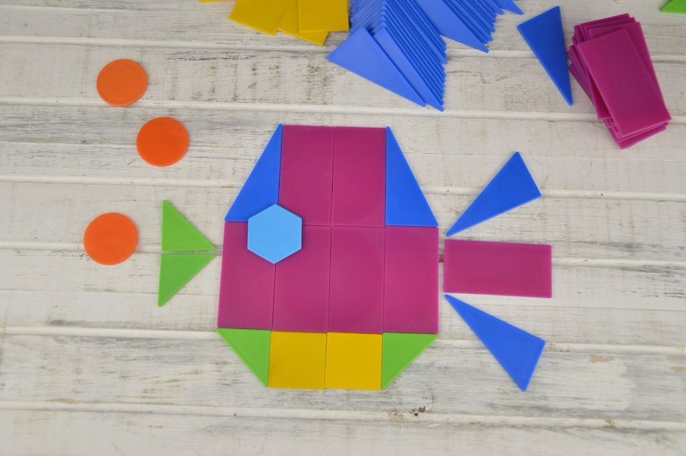 Счетные материалы СТАММ "Геометрическая мозаика", 120 элементов, ведро, ДМ02