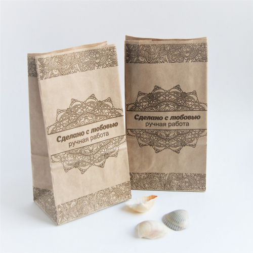 Пакет крафт Сделано с любовью 1 упаковка (100 шт)