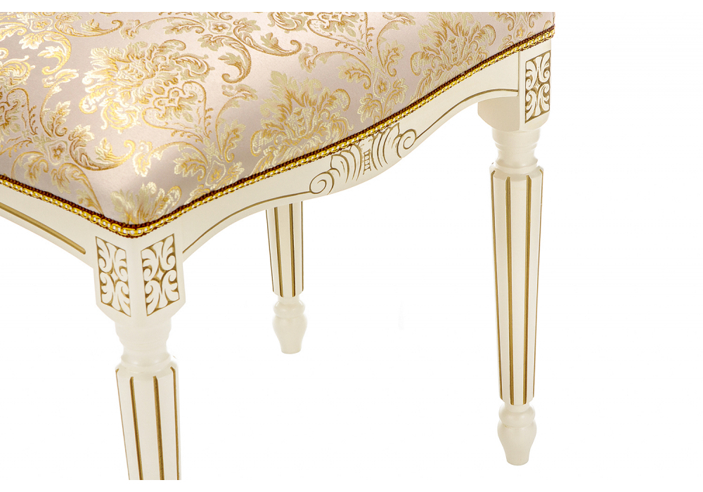 Банкетка Woodville Беттино патина золото, бежевый, ножки белые