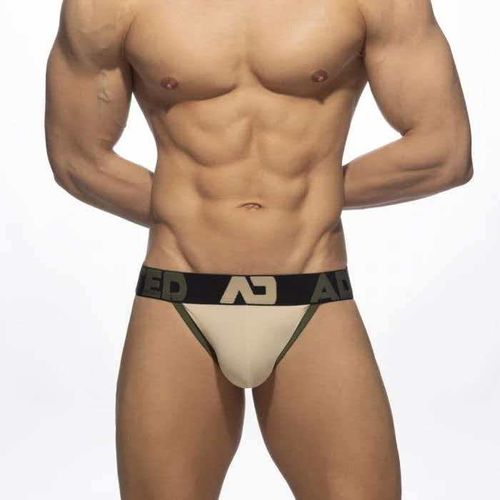 Мужские трусы танга бежевые с пуш-ап Addicted AD1081-20