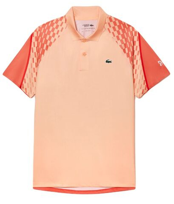 Теннисное поло Lacoste Tennis x Novak Djokovic Tricolour - light orange/red/orange