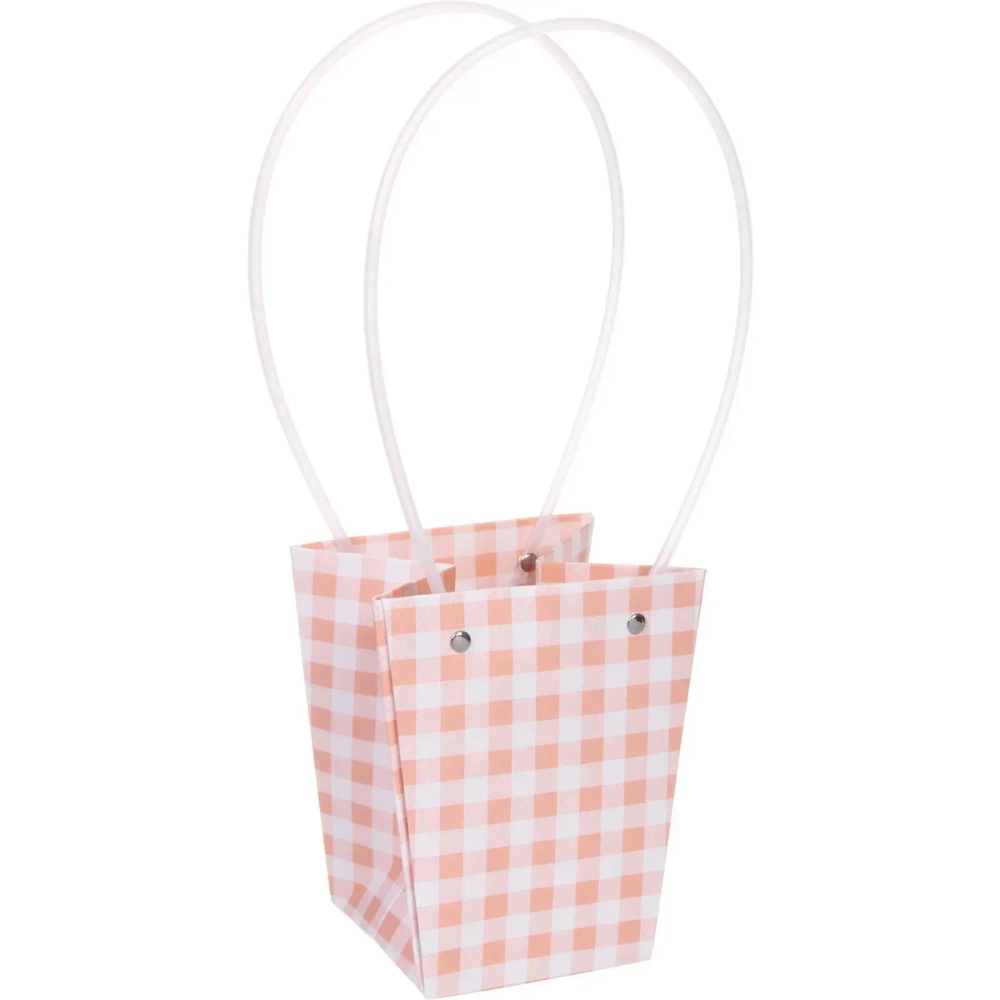 Пакет для цветов и подарков «Гармония» 15,5*13*9,5 см, розовый