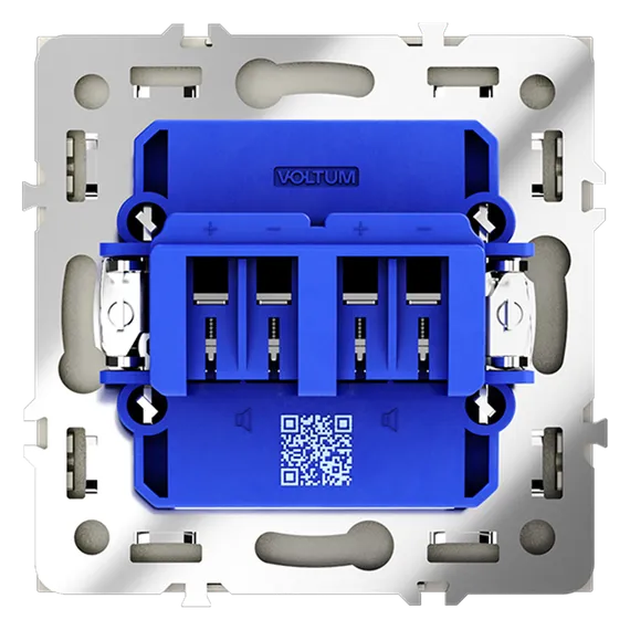 Розетка акустическая встраиваемая VOLTUM S70 4-местная, (сталь) vls060305