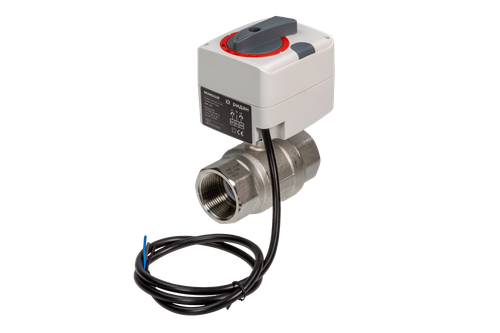 Кран шаровой двухпозиционный AMZ-112R полнопроходной c внутренней  резьбой для применения с приводами AMВ-162R; PN = 40 бар, Тмакс. = 110 °С, материал – латунь никелированная, Ридан, Россия