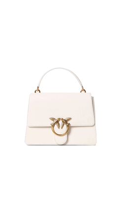 MINI LOVE BAG ONE TOP HANDLE LIGHT SIMPLY – white-antique gold