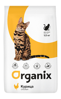 ORGANIX Натуральный корм для кошек с курочкой, 1,5кг