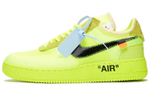 OFF-WHITE x Nike Air Force 1 Part 2 Volt THE TEN mesh fabric leather non-slip shock absorption low-top sneakers for men and women the same fluorescent green