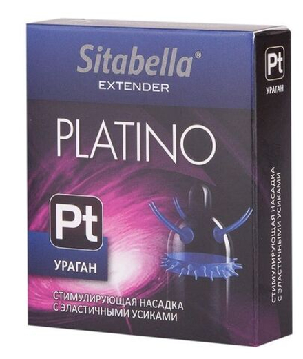 Стимулирующая насадка с усиками и шипиками Platino  Ураган