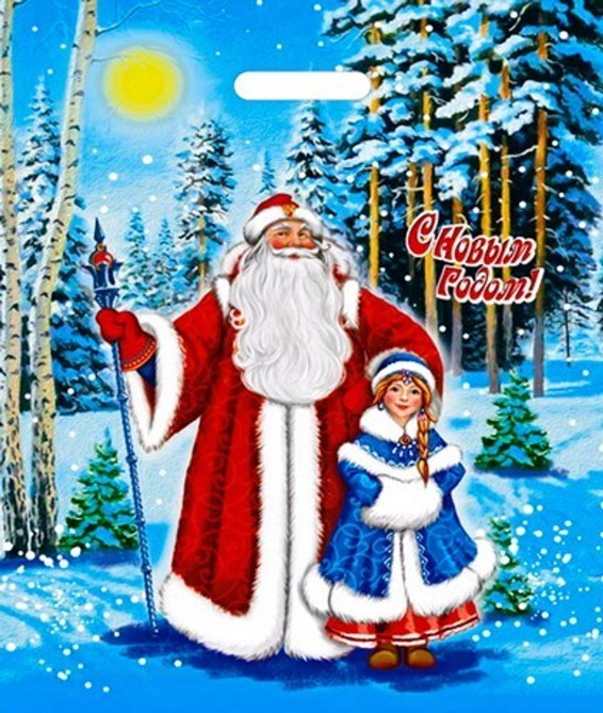 Новогодние пакеты &quot;Сказка&quot; 40х50+6см 80мкм (50/500шт)