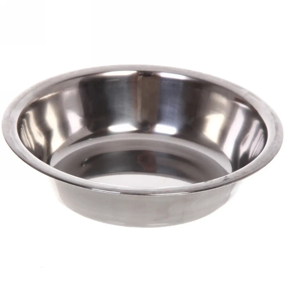 Миска пластиковая с металлической чашкой двойная «Колор-Лягушонок» 27,8*15,5*4см цвет нежно-розовый/300мл