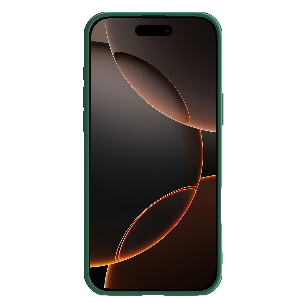 Чехол зеленого цвета (Dark Green) с сдвижной шторкой для камеры от Nillkin для iPhone 16 Pro Max, серия CamShield Pro Case