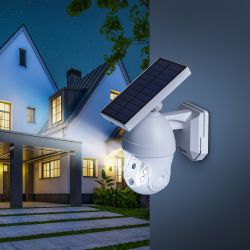 Светильник уличный ЭРА ERAFS012-10 на солнечной батарее настенный Камера с датчиком движения 6 LED | Садовые фасадные светильники