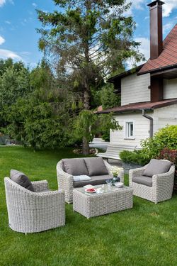 "Кон Панна" диван из искусственного ротанга двухместный, цвет бежевый