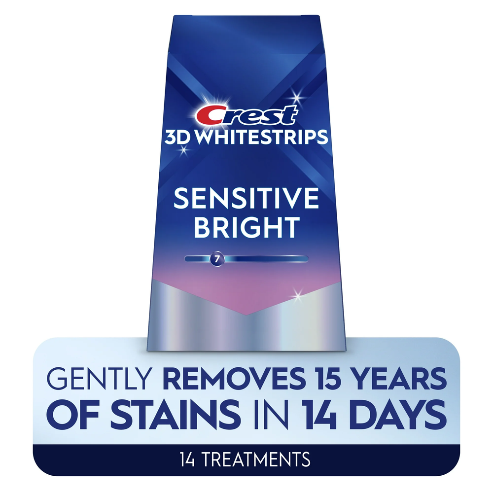 Отбеливающие полоски для зубов Crest 3D Whitestrips Sensitive Bright