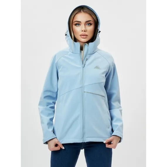 Ветровка женская softshell голубого цвета, размер 48