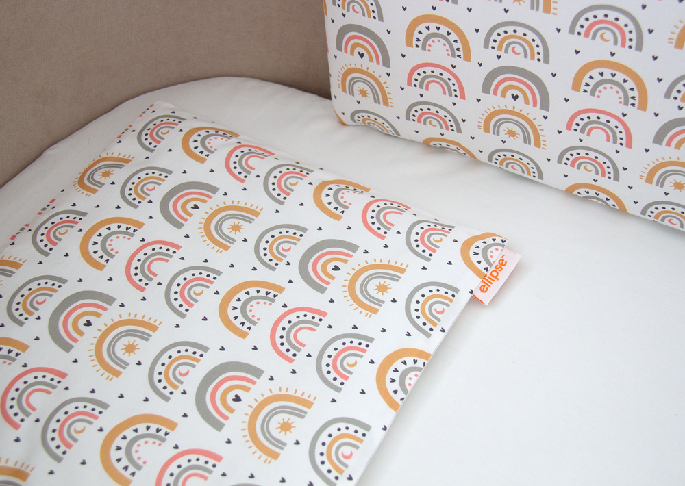 Постельное бельё в детскую кроватку «Радуга» (белый, сатин)
