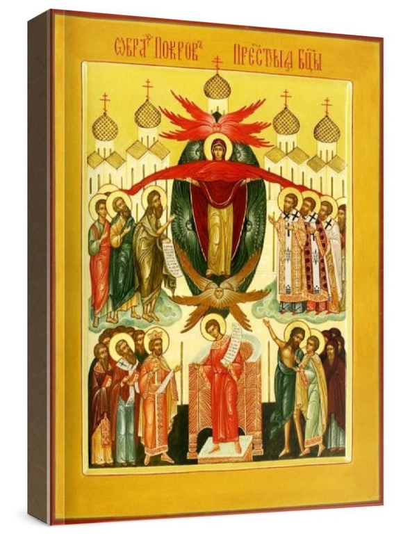 Покров Пресвятой Богородицы (рукописная икона)