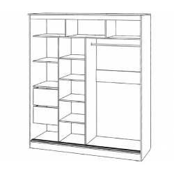 Шкаф-купе Элегант №1 1,7 Ясень шимо темный