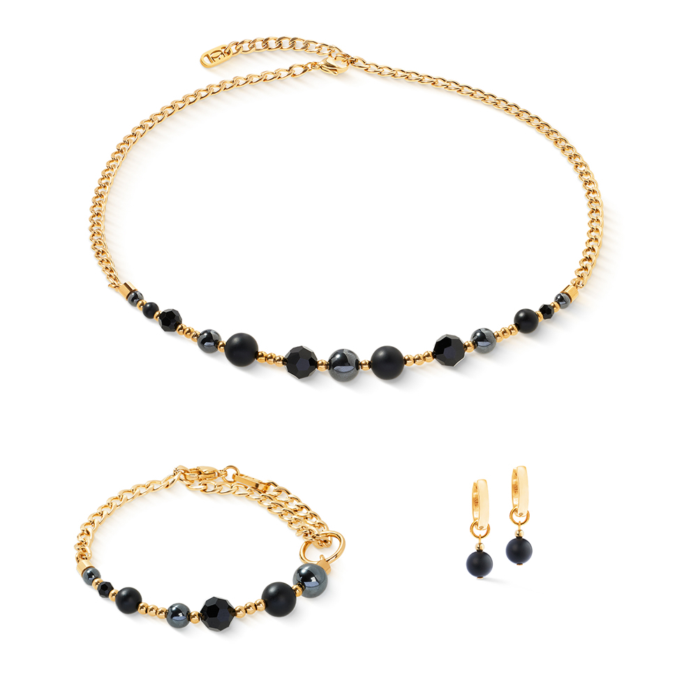 Серьги Coeur de Lion Black-Gold 4089/21-1316
