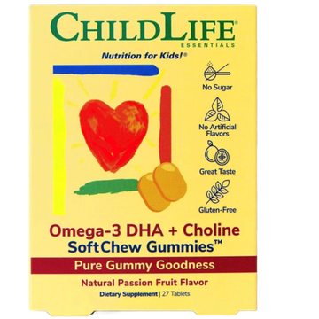 ChildLife Essentials, Омега-3 27 SoftChew Gummies, со вкусом маракуйи