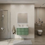 Тумба с раковиной Cezares DUET-N 80 DUET-N-800-2C-SO-PS-P фисташковый софт
