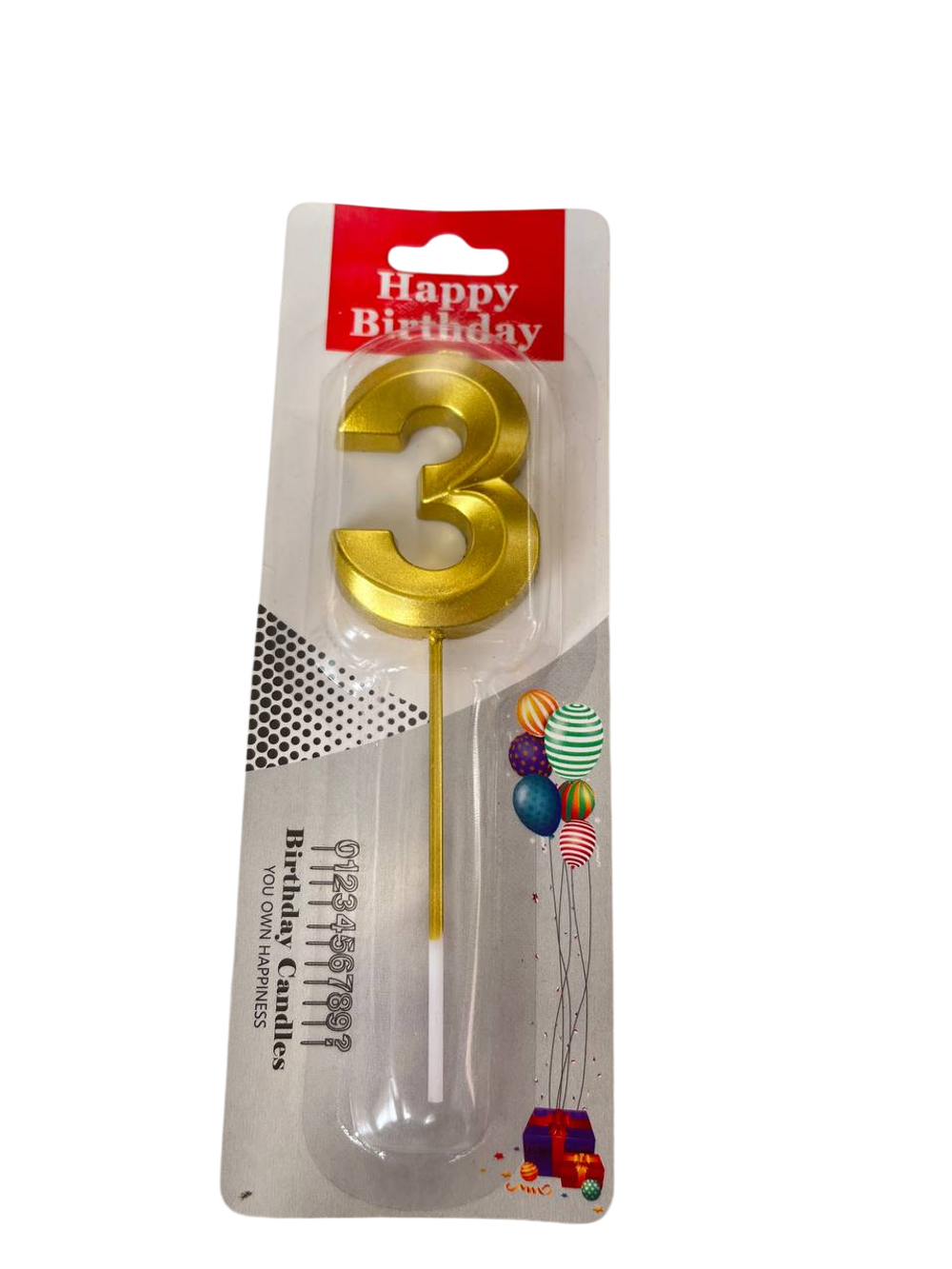 Свечи "Цифра (0-9)" Золотая