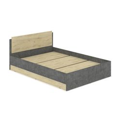 Кровать двухспальная "Аманда" А14 (Камень темный/Ирландский дуб