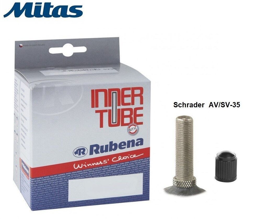 Камера 26x1,50/2,10 бутил, авто ниппель AV-35 мм, Classic Rubena, MITAS (510301194111)