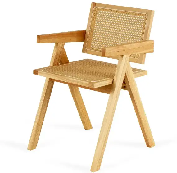 Стул Nordic, светлое дерево, светлый ротанг