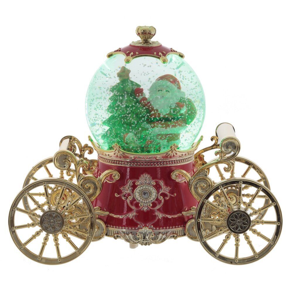 GAEM Фигурка декор "Дед Мороз" в стекл шаре (муз, подсвет, вьюга, 3xAAA н/п), D10 см, L22 W11 H19 см