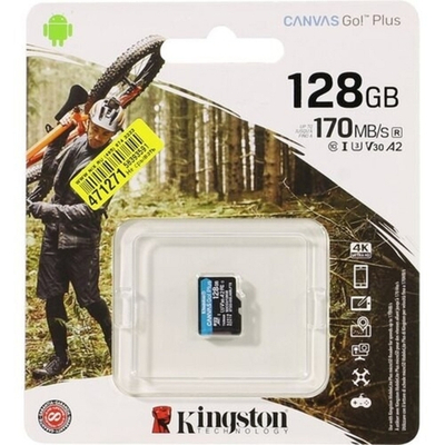 Карта памяти Micro SecureDigital 128Gb Kingston Canvas Go Plus UHS-I U3 A2 + ADP (170/90 MB/s) SDCG3/128GBSP