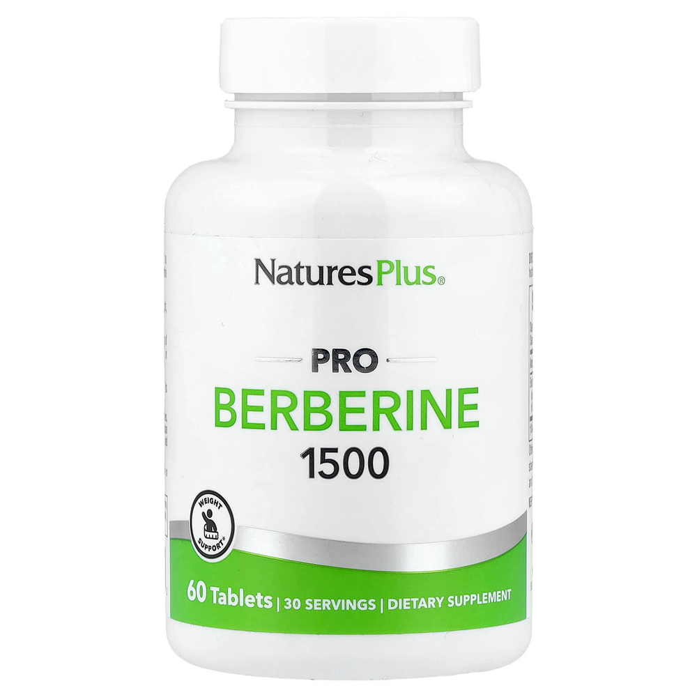 NaturesPlus, Pro Berberine 1500, 60 таблеток (750 мг в 1 таблетке)
