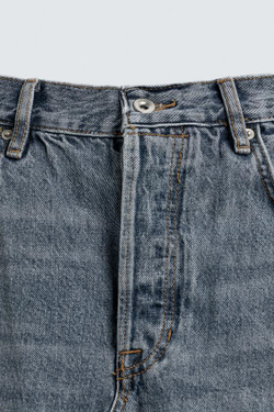 ZARA ДЖИНСЫ BARREL FIT, ЛИНЯЛЫЙ СИНИЙ