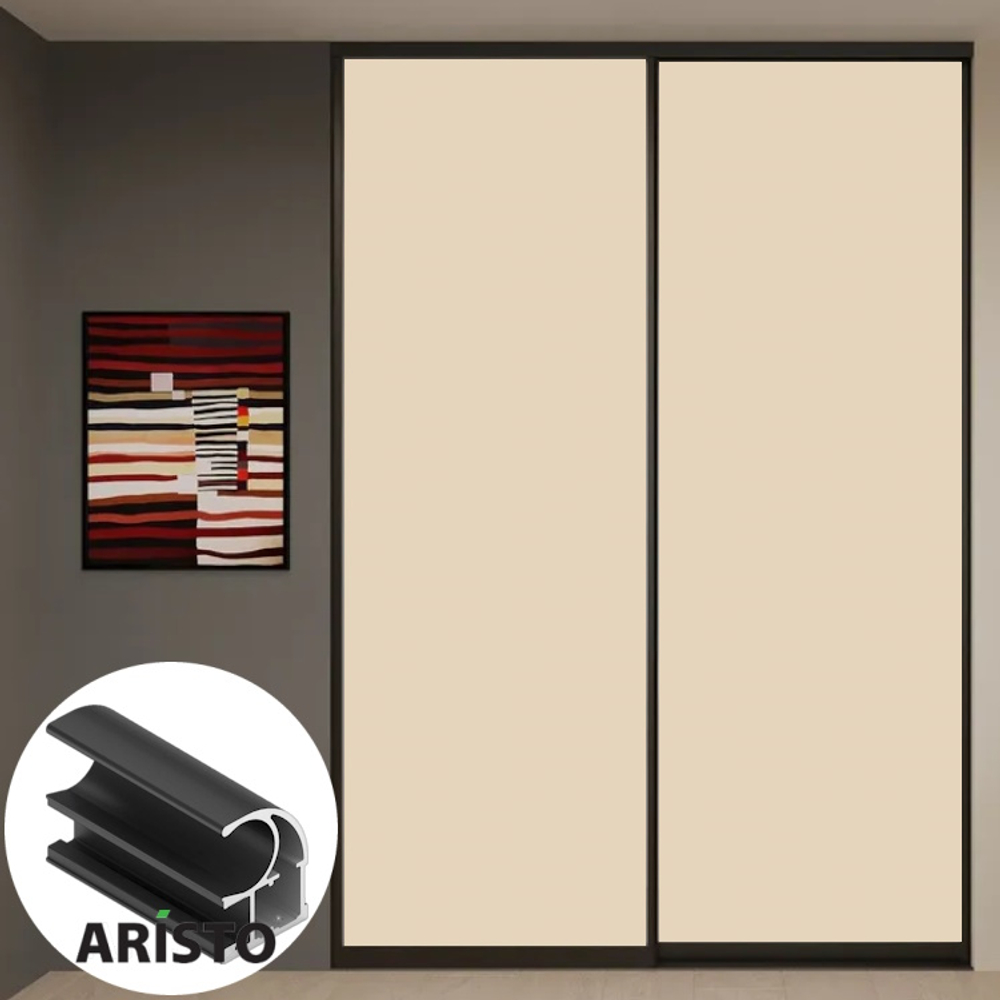 Дверь-купе ARISTO С, ЛДСП EGGER, профиль черный велюр (18 цветов)