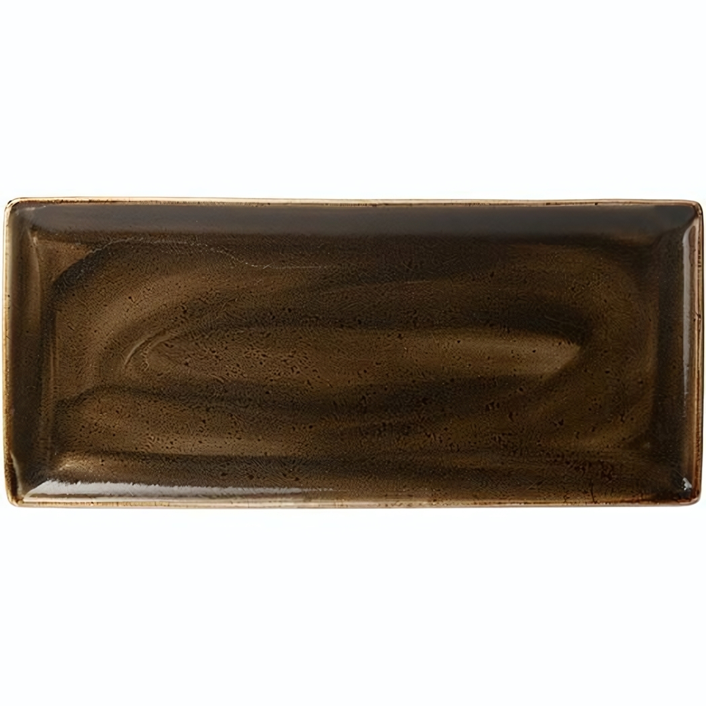 Блюдо «Крафт Браун» прямоугольное;фарфор;,H=15,L=370,B=160мм;коричнев. (Цвет: коричневый)
