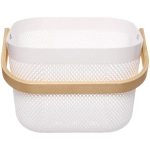 Корзина для хранения с деревянной ручкой «ФАРГО», цвет белый, 24*23,5*18см