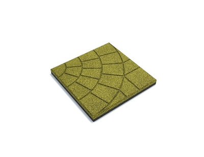 Резиновая плитка "Паутинка" 35х35х3 см Желтая