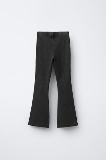 ZARA КОМПЛЕКТ ИЗ ФУТБОЛКИ HEAVY WEIGHT И ЛЕГИНСОВ GLARE RIB С ЭФФЕКТОМ ПОТЕРТОСТИ, ЧЕРНЫЙ
