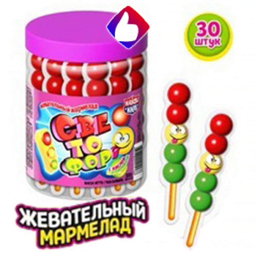 Мармелад на палочке "Светофор" с кисл. нач. 10гр*30ш (12бл)