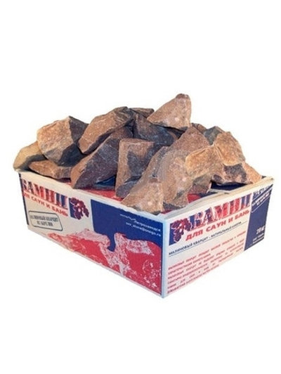 Камни для бани, Малиновый кварцит в коробке (Карелия), 20 кг