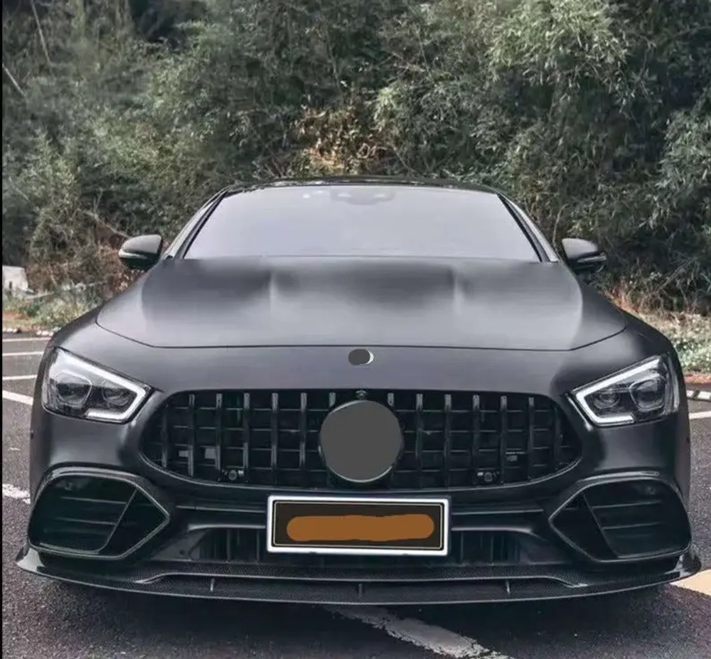 Карбоновая губа переднего бампера для MERCEDES BENZ AMG X290 GT43 GT50 GT53 GT63 4 DOOR 2018+ АМГ Мерседес Бенц