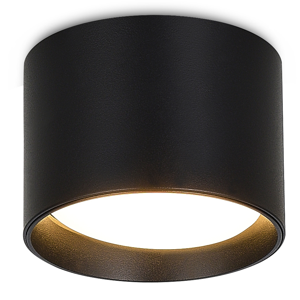 Светильник накладной,  GX53,  D85xH60мм,  IP20,  черный,  без лампы