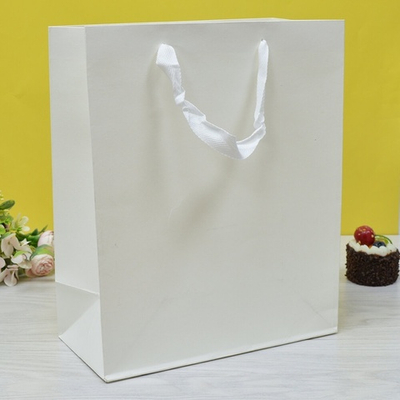 Пакет бумажный 26*32*13см с ручками Крафт белый