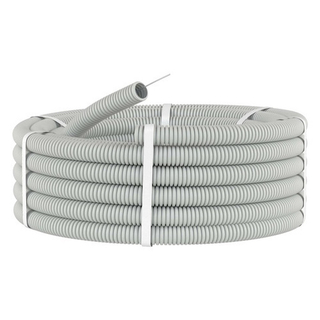 Труба гофрированная D20 мм 100 м ПВХ легкая с протяжкой цвет серый