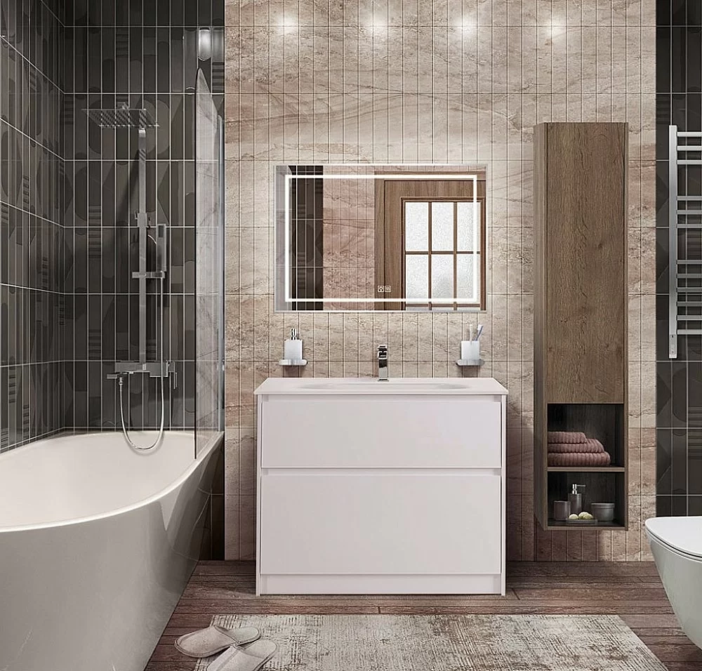 Тумба с раковиной BelBagno KRAFT PIA 60 белая матовая